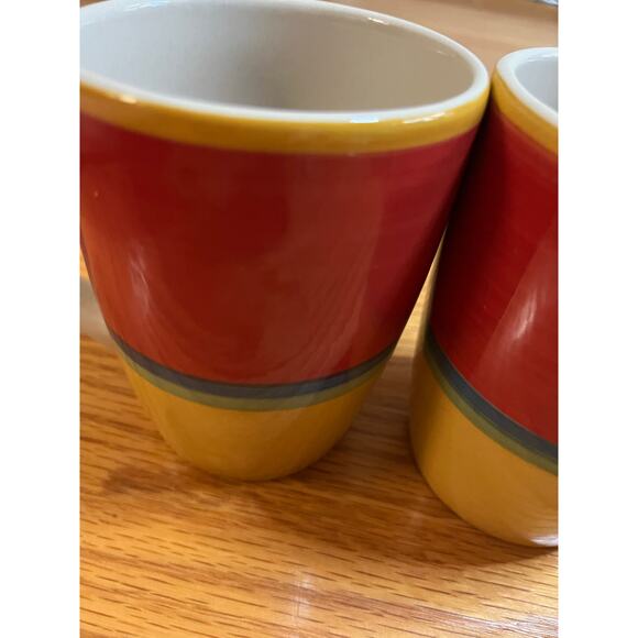 Set of 2 Royal Norfolk Mambo primary tri color coffee mugs Preowned Excellent - Picture 2 of 3